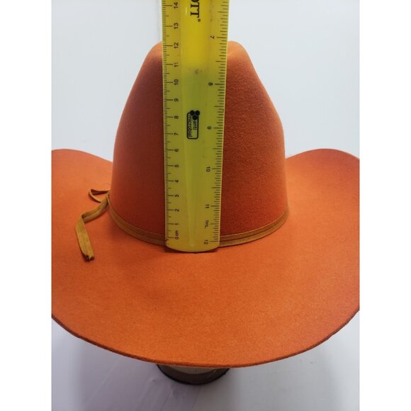 Resistol Self Conforming Hand Creased Las Vegas 6 3/4 Orange Western Style 68L - Picture 7 of 12